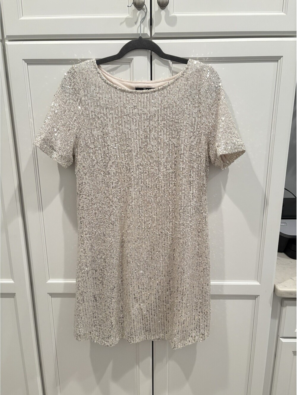 Seven 7 For All Mankind Sequin Short Sleeve Mini Dress Size M ***